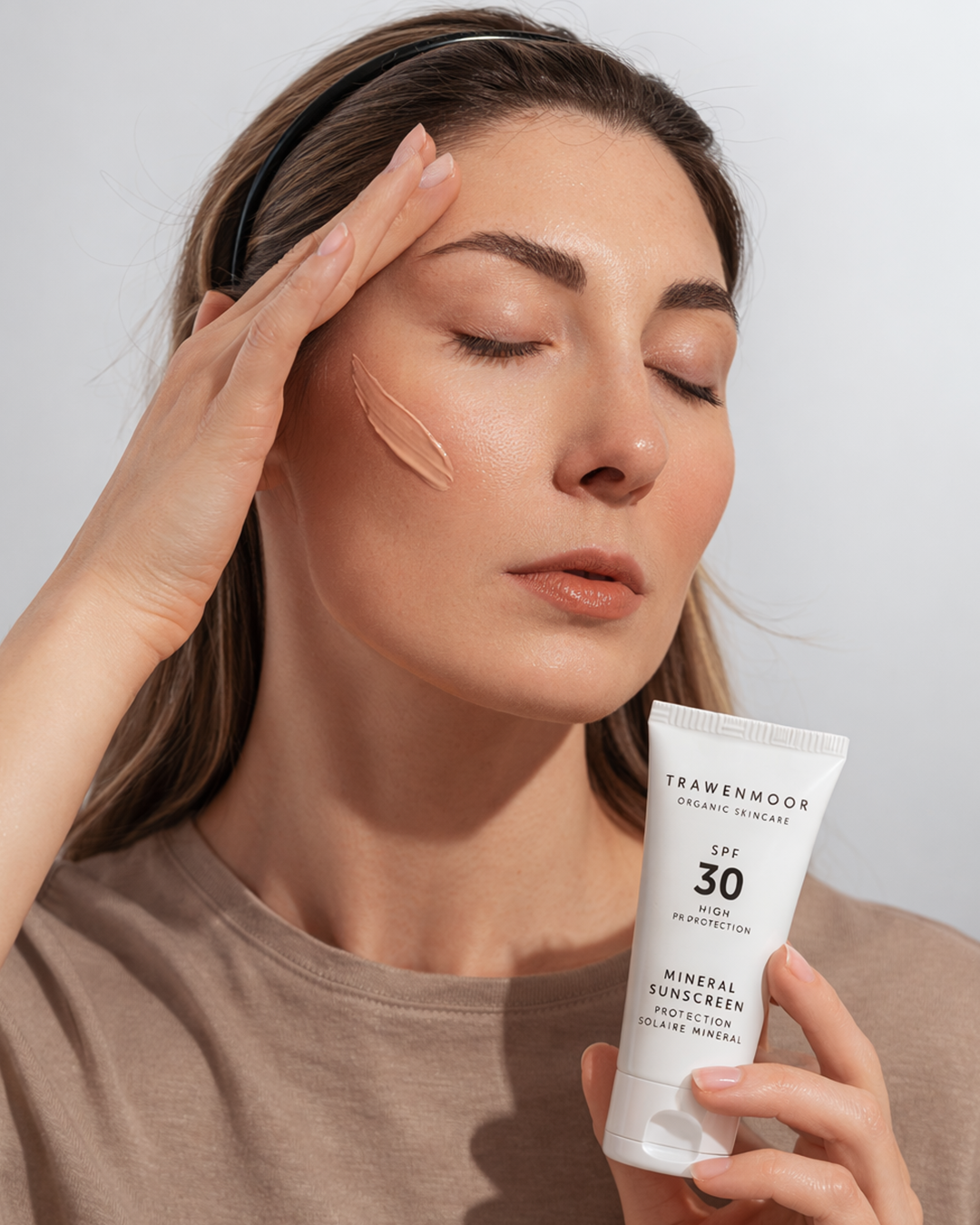 Woman with sunscreen