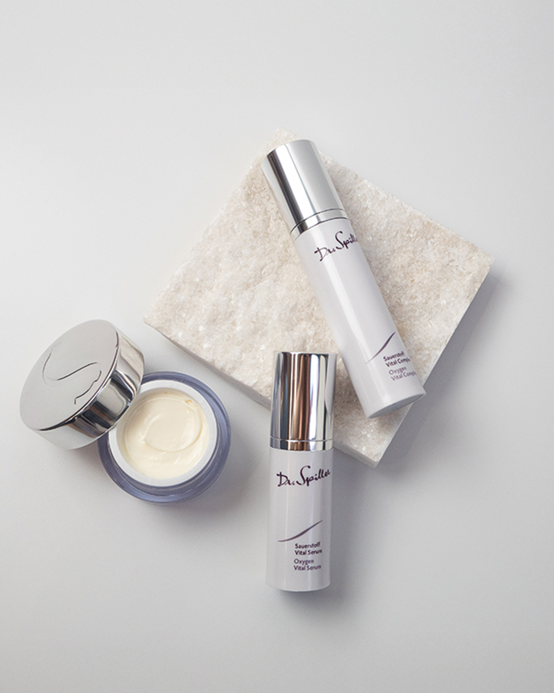 Oxygen Line skin care products elegantly staged