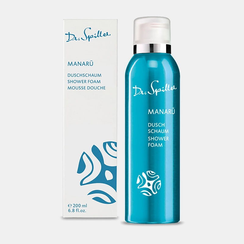 Manaru Shower Foam MANARU Shower Foam from Biomimetic Skincare - 200ml pump dispenser & packaging