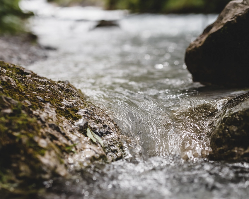 Flowing mountain water