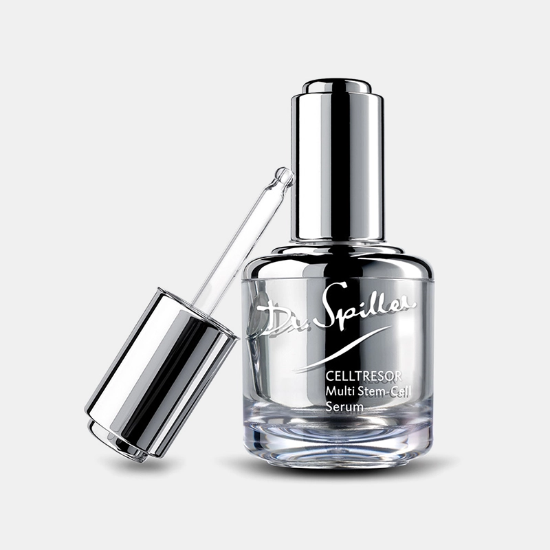 CELLTRESOR Multi Stem-Cell Serum – Hautpflegeprodukt geöffnet mit sichtbarer Creme