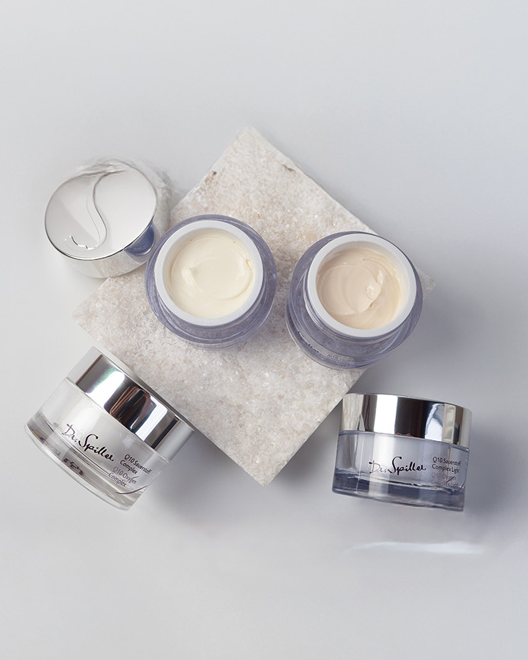 Oxygen Line face creams stylishly placed